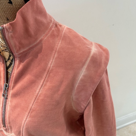 Veronica Beard Jeans Dylan Sweatshirt Rosewood Pink Quarter Zip Sweater SZ S - Picture 4 of 12